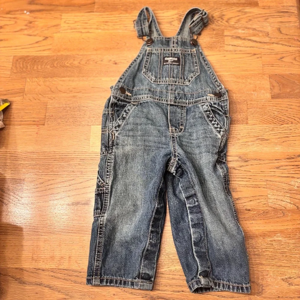 OshKosh B'gosh Kids Denim Overalls‎ Blue Genuine Article Size 12 Months